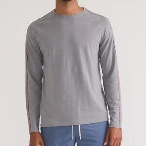 Marine Layer Grey Stripped Sleeve Air Crew Tee